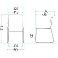 藤沢工業 TOKIO MCRシリーズ スタッキングチェア MCR-2 オレンジ 1セット（4脚入）（取寄品）