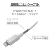 エレコム USB C-Lightningケーブル/準高耐久/1.0m/シルバー MPA-CLPS10SV 1個