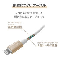 エレコム USB C-Lightningケーブル/準高耐久/1.0m/ゴールド MPA-CLPS10GD 1個