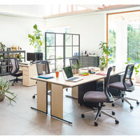 アール・エフ・ヤマカワ ワークデスク2 片袖机 幅1200×奥行700×高さ700mm ナチュラル GZWC2-1270NA　1台（2梱包）