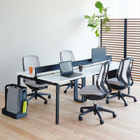 Ceha プレノデスクシステム ミーティングテーブル 幅3600×奥行1150×高さ720mm 天板ホワイト/脚ブラック 1台（12梱包）