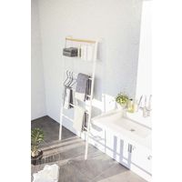 山崎実業 tower（タワー） ラダーハンガー ワイド 棚付 幅660×奥行250×高さ1600mm ホワイト 773871 1台（直送品）