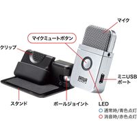 サンワサプライ WEB会議用マイク USB接続 単一指向性 MM-MCU10SV 1個（直送品）