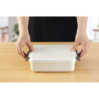 イノマタ化学 イノマタ #1074 ロック式ランチBOX(中子付き)ホワイト 1個（直送品）