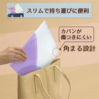 プラス スリムホルダーファイル パスティ A4タテ 4ポケット ブルーベリーパープル 紫 クリアファイル 固定式 98863 2冊