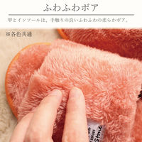 ストロング 洗濯機で丸洗いできるボアスリッパ オレンジ 62-4-405 1セット(1足×3)