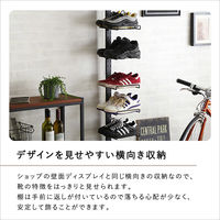 ホームテイスト ディスプレイ 突っ張りシューズラック 幅300×奥行300高さ2000～2600mm ブラック PPSS 1台（直送品）