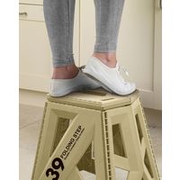 トレードワンセノ・ビー ソリッドLG 高さ39cm 折り畳み踏み台 耐荷重100kgサンドベージュ 307691個