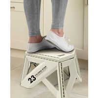 トレードワンセノ・ビー ソリッドLG 高さ23cm 折り畳み踏み台 耐荷重100kgライトグレー 307661個