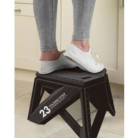 トレードワンセノ・ビー ソリッドLG 高さ23cm 折り畳み踏み台 耐荷重100kgブラック 307841セット（2個）