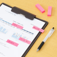 【強粘着】アスクル はたらく 強粘着ふせん 50×15mm ビビッドピンク （短冊ミニ） 5冊  オリジナル