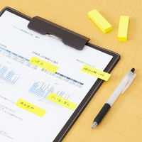 【強粘着】アスクル はたらく 強粘着ふせん 50×15mm ビビッドイエロー （短冊ミニ） 5冊  オリジナル