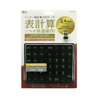 テンキーボード ワイヤレス 2.4GHz 方向キー付き ワイヤレステンキー ブラック TEN24G02/BK 1個 ミヨシ