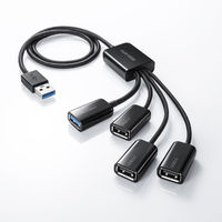 サンワサプライ USB3.2 Gen1+USB2.0 コンボハブ(4ポート) USB-3H436BK 1個
