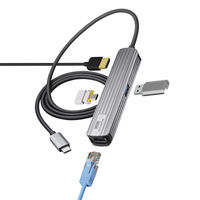 サンワサプライ USB Type-Cマルチ変換アダプタ(HDMI+LAN付・ケーブル1m) USB-3TCHLP7S-1 1個（直送品）