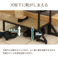 エイ・アイ・エス 手摺付 スチール製踏み台 幅735×奥行300×高さ775mm ブラック×ブラウン AHFD-01 BR 1台（直送品）