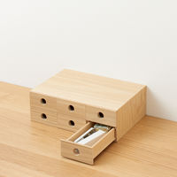 無印良品 木製小物収納6段 約幅8.4ｘ奥行17ｘ高さ25.2cm 良品計画