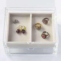 無印良品 重なるベロアケース縦 アクリルケース用 約幅15.5×奥行12×高さ2.5cm 1セット（2個） 良品計画