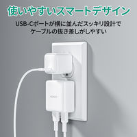 USB充電器 35W USB Type-C 2ポート Minima Duo ホワイト AC充電器 1個 AUKEY