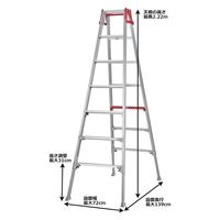 長谷川工業 上部操作式伸縮脚 兼用脚立 7段 RYR-21 1台（直送品）