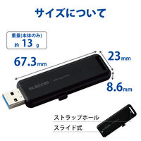 SSD 外付け 1TB スライド式 USB3.2(Gen2) 高速 ブラック ESD-EMB1000GBK エレコム 1個（直送品）