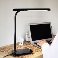 大河商事 ＬＥＤデスクライト　タッチ式　フレキシブルアーム　無段階調光　昼白色　ブラック wasser36-BK 1台（直送品）