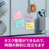 スリーエム(3M) ポストイット ふせん 付箋 強粘着 ノート 75mm×50mm マルチカラー5 1ケース（4冊入） 656SS-MC-5N