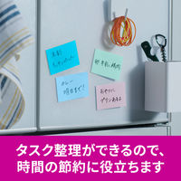 スリーエム(3M) ポストイット ふせん 付箋 強粘着 ノート 75mm×50mm マルチカラー2 1ケース（4冊入） 656SS-MC-2N