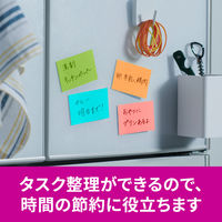 スリーエム(3M) ポストイット ふせん 付箋 強粘着 ノート 75mm×50mm マルチカラー1 1ケース（4冊入） 656SS-MC-1N