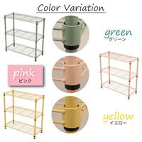 エイ・アイ・エス 19φ スチールラックセット 幅600×奥行250×高さ618mm ピンク NS6025-3PI 1台（直送品）