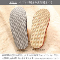 ストロング もこもこ 厚底 ボアスリッパ Lサイズ ブルー 1足 62-3-025（直送品）