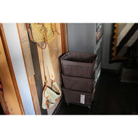 BRID スタッキングバスケット３段　キャスター付き　ホワイト 003373 1個（直送品）