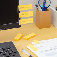 【強粘着】アスクル はたらく 強粘着ふせん 75×25mm ビビッドオレンジ （短冊） 10冊（5冊×2箱）  オリジナル