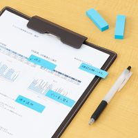 【強粘着】アスクル はたらく 強粘着ふせん 50×15mm ビビッドブルー （短冊ミニ） 10冊（5冊×2箱）  オリジナル