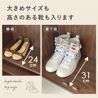 【軒先渡し】萩原 シューズラック 幅890×奥行370×高さ950mm ブラウン RSR-1703BR 1台（直送品）