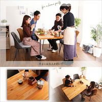 ホームテイスト WVIZM(ヴィズム) モダンヴィンテージ ダイニングセット ライトブラウン SH-01-WZ5 1セット(5点入)（直送品）