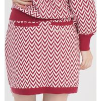 クアルトユナイテッド ヘリンボーン柄ニットスカート　RED　L M3456 1点（直送品）