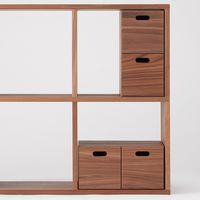 無印良品 スタッキングチェスト ハーフ 引出し2個 ウォールナット材突板 幅37×奥行28×高さ18.5cm 良品計画