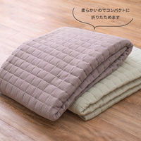 【玄関渡し】 萩原 ワッフル生地のインド綿キルトラグ　ケティ ブルー 130×185cm（直送品）