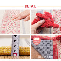 【玄関渡し】 萩原 ふっくらインド綿ラグ　テラ　すべり止め付き ブラック 63×170cm（直送品）