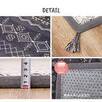 【玄関渡し】 萩原 ふっくらインド綿ラグ　ジラル　すべり止め付き ネイビー 185×240cm（直送品）