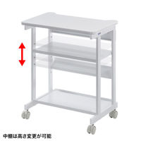 サンワサプライ ドットプリンタスタンド/台/ラック 幅600×奥行420×高さ700mm ホワイト LPS-602 1個（直送品）