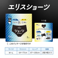 【生理用品】 エリス ショーツナプキン M~L 昼・夜 長時間用 ブラックカラー 1セット（2枚入×3パック） 大王製紙