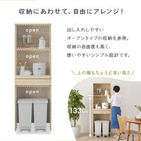 【軒先渡し】萩原 キッチンラック 幅580×奥行415×高さ1720mm ホワイトウォッシュ RCC-1630WS-AS 1台（直送品）