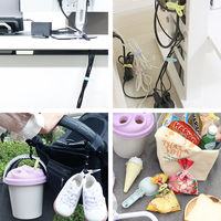 MOTTERU ソフトタッチ シリコン製ケーブルバンド 6色×各1本セット スモーキーカラー MOT-CBBAND03-SK 1個