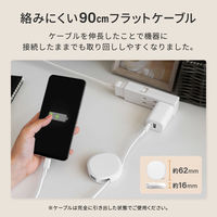 オウルテック 片引き巻取り式タイプC to TypeCケーブル PD60W対応 ブラック OWL-CBKRPCC90-BK 1個