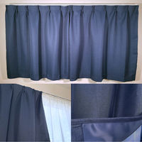 フォレストリンク 遮光1級 防炎 断熱 カーテン 1000×1350mm ネイビー 1セット(2枚入)（直送品）