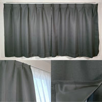 フォレストリンク 遮光1級 防炎 カーテン 1000×1850mm カーキブラック 1セット(2枚入)（直送品）