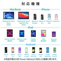 タイプCケーブル (USB-C to C) PD対応 60W 巻取り 70cm 黒 MPA-CCRLA07BK エレコム 1本