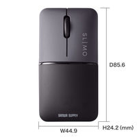 マウス Bluetooth 超小型 静音 充電式 持ち運び向け ブルーLED SLIMO ブラック MA-BBS310BK 1個（直送品）